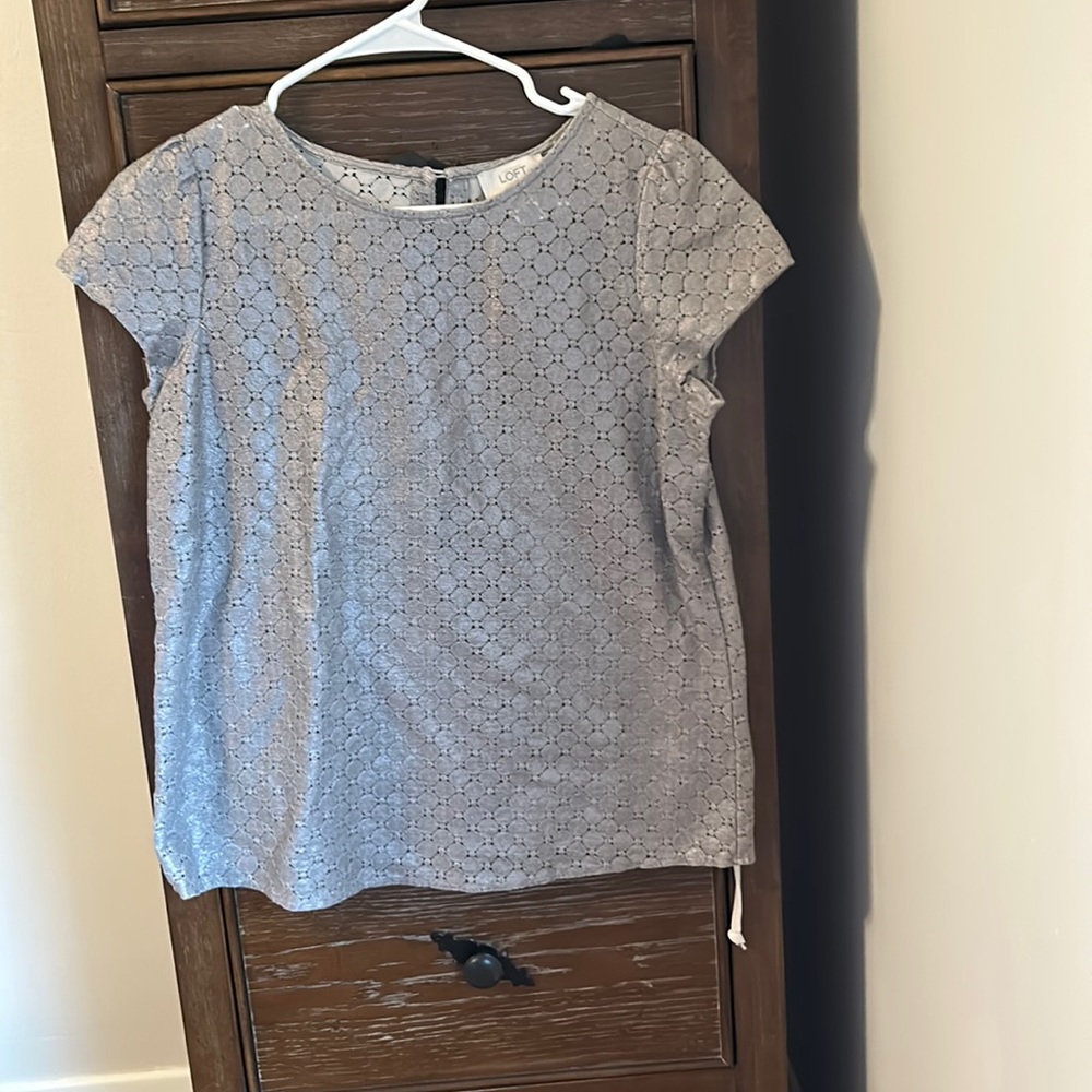 Loft Metallic Perforated Blouse